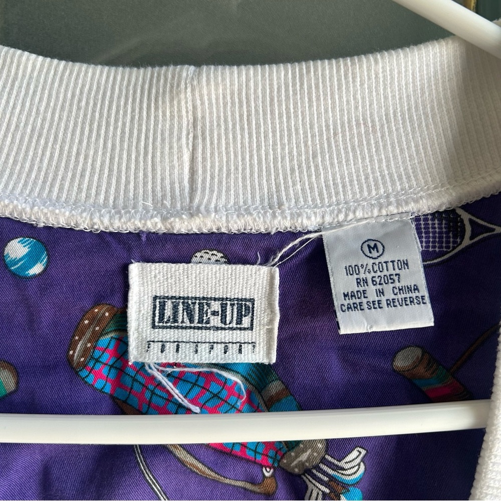 Vintage 80’s 90’s Sleeveless Golf Trophy Cotton Gold Button Up Cardigan White M - Picture 11 of 11